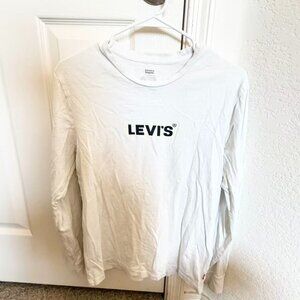 Levi's men's white long sleeve shirt in size S